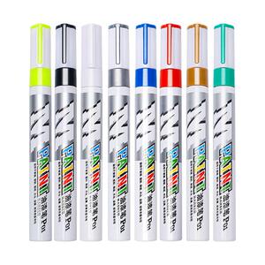 晨光油漆笔工业不掉色补漆笔白色油性记号笔防水防油轮胎笔diy金属镜框金漆笔墓碑描字黑色红色金色签到笔