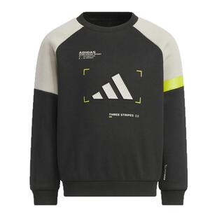 男女小童透湿保暖加绒休闲套头卫衣adidas阿迪达斯轻运动