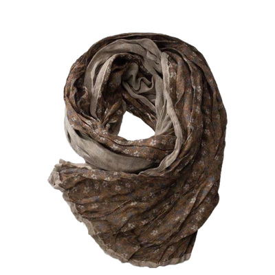 复古文艺棉麻碎花围巾女大西北