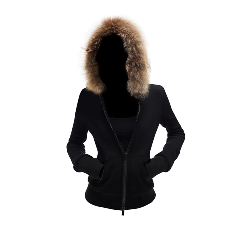 黑色连帽毛领加绒加厚外套女秋季2025新款美式短款小个子冬季上衣
