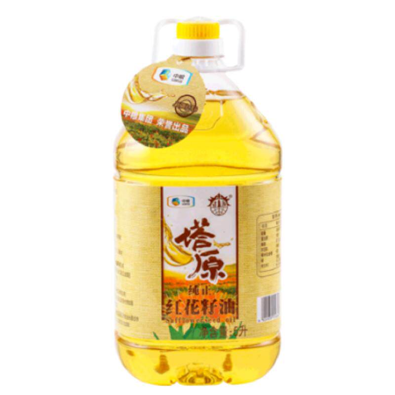 中粮塔原红花籽油新疆物理压榨一级健康家用大桶装食用油植物油5L