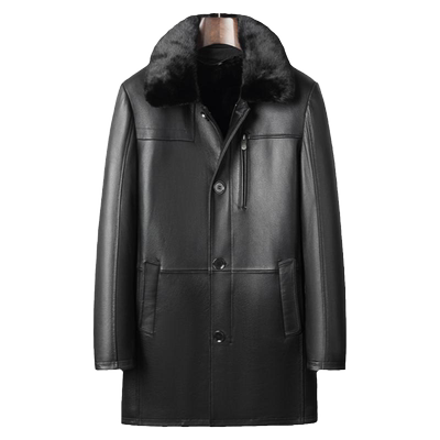 山羊皮可脱卸水貂内胆貂皮大衣男