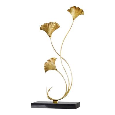 银杏叶客厅电视柜玄关纯铜摆件