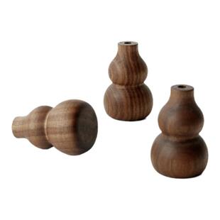 黑胡桃木葫芦茶台装饰摆件迷你小花器客厅隔断屏风玄关桌面小摆件