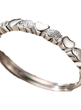 纯银爱心戒指女小众高级感开口戒