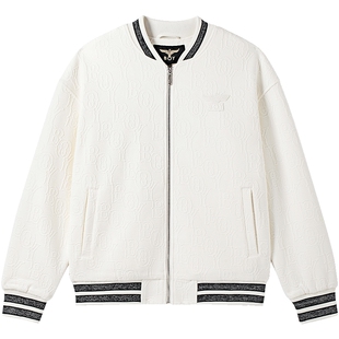 BOYLONDON春季男女同款外套简约提花时尚棒球领潮牌夹克N12010