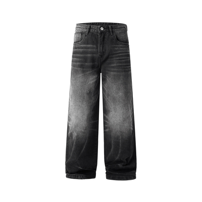 追素TS水洗宽松直筒休闲牛仔裤潮