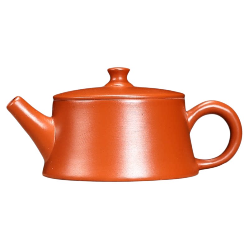 潮州朱泥紫砂茶壶汉瓦壶柱壶手工