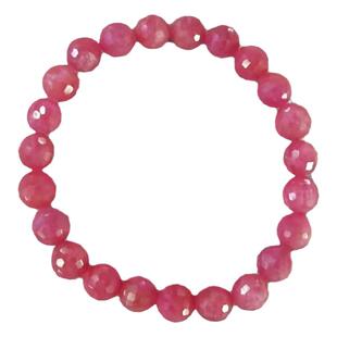 天然红宝石手链原石裸石刻面手串切面散珠刚玉水晶红绿宝饰品礼物