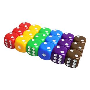 彩色骰子色子家用麻将筛子筛粒色子ktv专用14mm骰子骰盅塞子数字