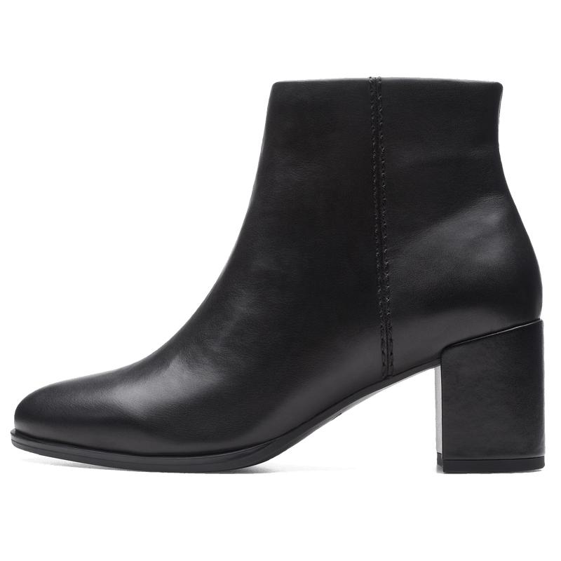 Clarks其乐Freva55Zip女鞋秋冬时装靴及踝靴牛皮高跟短靴