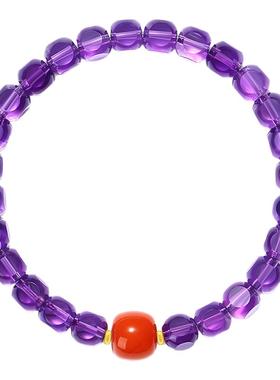 十二星座水瓶座原矿紫水晶手串