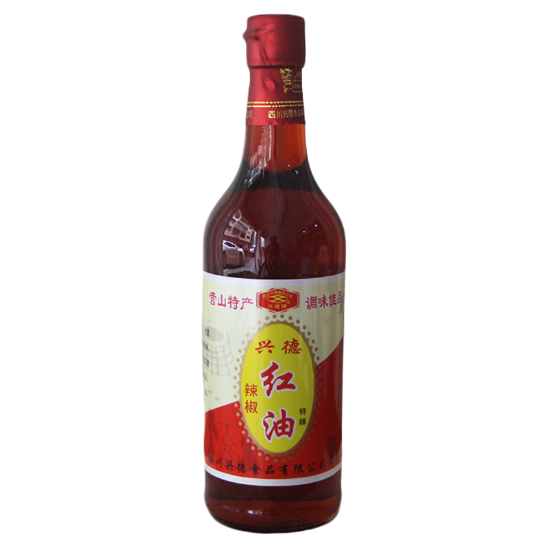 特辣 興德牌紅油辣椒油 香辣油 四川營山特產(chǎn)南充500ml 中辣 包郵