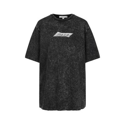 moussy 夏季街头风做旧裂纹印花短袖T恤女028ISA90-2911