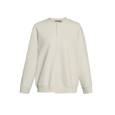 二十二号穿搭肌理感拼接设计男士秋冬宽松圆领长袖t恤内搭打底衫