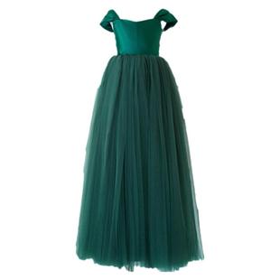 女童墨绿色生日宴会礼服圣诞服装儿童晚礼服国歌节日小提琴演出服