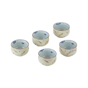 日本进口有田烧手绘花卉陶瓷茶杯套装奶黄温润茶器品茗杯功夫茶具