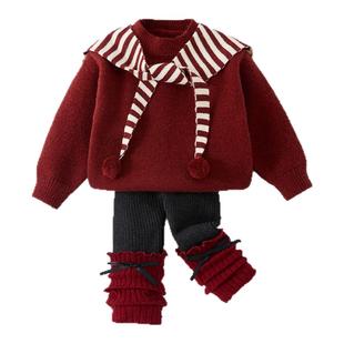 女童周岁女宝礼服洋气小公主party冬装韩系儿童超巨好看新年服装