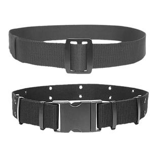 新款编织内腰带尼龙帆布裤腰带加厚金属头灰色训练编制正品内腰带