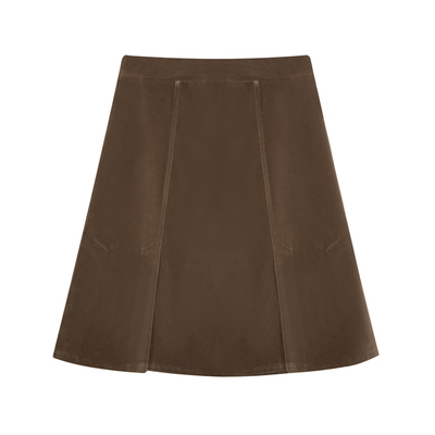 仿麂皮半身裙开衩A字版型