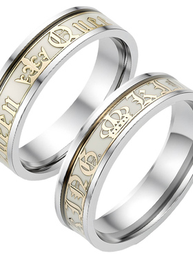 夜光大号手饰品扳指指环情侣对戒