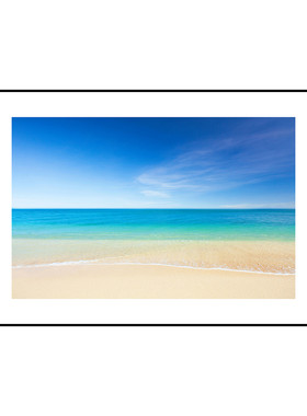 大海蓝天风景挂画地中海风格装饰画酒店卧室客厅现代简约玄关壁画