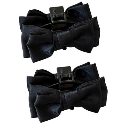 黑色蝴蝶结发夹小号公主头抓夹女
