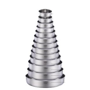 慕厨304不锈钢盘子圆盘菜盘碟子蒸鱼加厚盘创意家用菜碟汤盘鱼盘