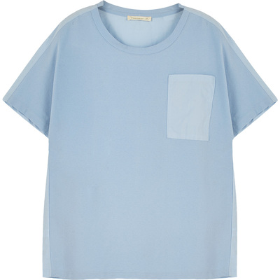 铜牛棉细纹圆领居家上装2022夏季