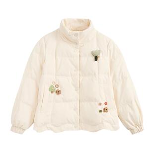 紫涵洋气短款立领羽绒服女2025冬季甜美轻薄不臃肿保暖小个子外套