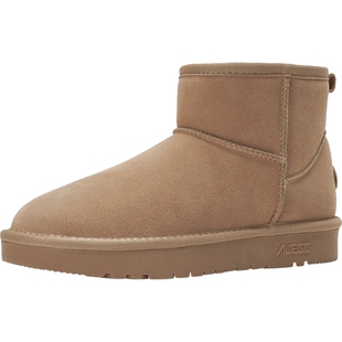 【男女同款】牛皮短筒雪地靴女新款冬加绒加厚保暖靴子棉鞋雪地鞋