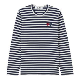 IT CDG PLAY COMME des GARCONS川久保玲情侣条纹长袖T恤清爽时尚