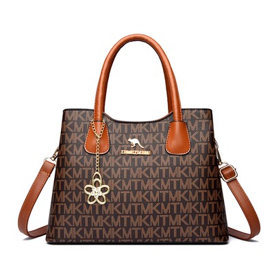 中年妈妈包女士大斜挎真皮手提包