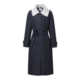 VGRASS利落翻领大衣式90鹅绒羽绒服女冬季新款长款羽绒服大衣女