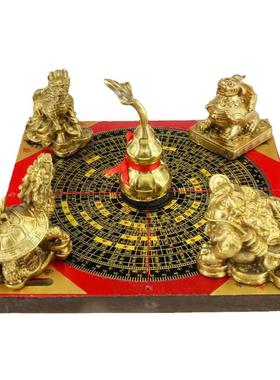 黄铜四大神兽金蟾貔貅麒麟摆件