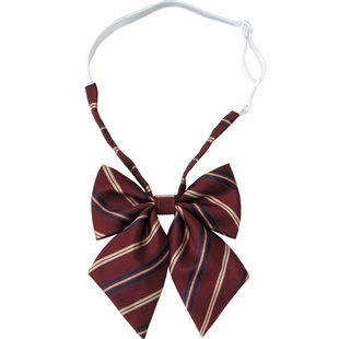 酒红色条纹懒人免打jk日系学院风学士服领结女校供感毕业照领带男