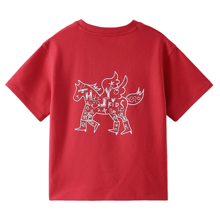 男童短袖T恤夏款2026夏装新款儿童中大童纯色纯棉上衣男孩休闲潮