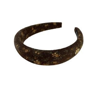 秋冬磨毛咖色碎花发箍女宽边带齿防滑外戴发卡发捆高颅顶时尚头箍