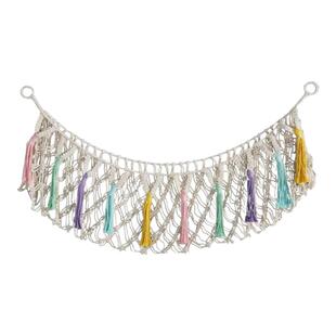 娃娃收纳整理神器手工编织网兜吊床挂网置物袋墙壁门后沙发床头上