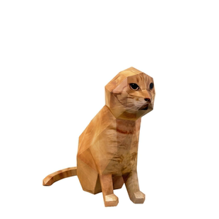 免裁剪 耄耋猫圆头猫meme猫纸模抽象折纸手工DIY纸模型折纸纸猫