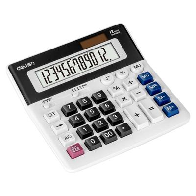 得力双电源12位计算器，电脑按键
