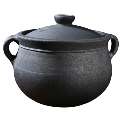 无涂层手工老式家用黑砂砂锅非遗