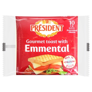 总统爱曼塔芝士片200g奶酪切片干酪早餐三明治汉堡泡面烘焙原料