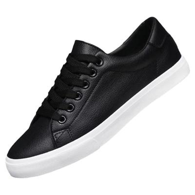 黑白鞋子男新款平底透气百搭单鞋
