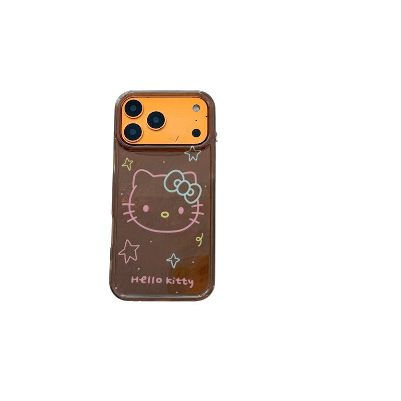 【八囍家】  复古线条卡通可爱KT猫咪适用苹果17手机壳iphone16美拉德15小众14创意13个性奇奇怪怪保护壳