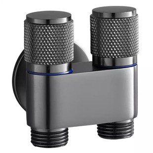 德国品质铜质马桶伴侣一进二出双控双出水强力喷枪卫生间双控角阀