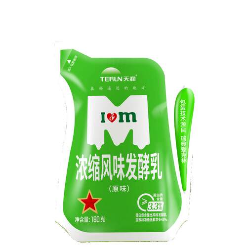 terun新疆天润酸奶袋装牛奶低温浓缩原味风味乳发酵乳180g*12袋