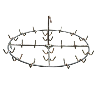 手工烟熏腊肉加厚钢筋加粗旋转圆形家用香肠支架架子晾晒熏肉神器