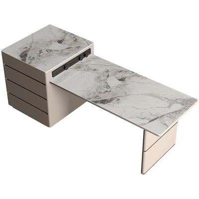 顾家家居奶油风现代简约岩板可伸缩一体化岛台餐桌椅家用家具7213