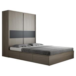 榻榻米床衣柜一体小户型组合卧室现代简约塌塌米全实木储物儿童床